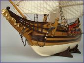 Modele statków - Żółty Lew - Zdjęcie dziobu